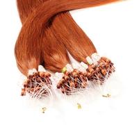 Hair2Heart 25 x 1g Microring Loop Extension Capelli Veri - 50cm - Liscio, Colore #130 rame rosso