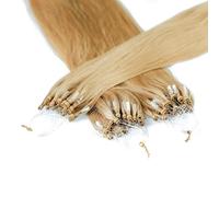 Hair2Heart 25 x 1g Microring Loop Extension Capelli Veri - 50cm - Liscio, Colore #20 di cenere