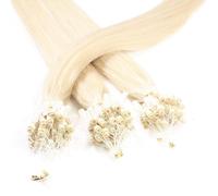 Hair2Heart 25 x 1g Microring Loop Extension Capelli Veri - 60cm - Liscio, Colore #60 boindo platino