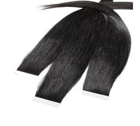 hair2heart Extension adesive in capelli veri lisci, 10 nastri da 2,5 g, 60 cm, colore nero naturale