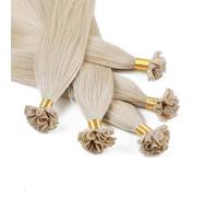 hair2heart Extension in capelli veri, lisce, 25 ciocche da 1 g, 60 cm, 10/1 biondo chiaro cenere