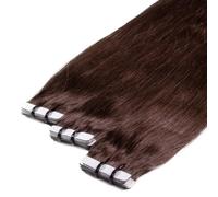 hair2heart Extensions in capelli veri, lisci, 10 nastri da 2,5 g, 60 cm, colore: cioccolato