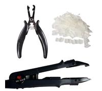 hair2heart Rebonding: kit di allungamento professionale per capelli con pinze termiche per extension, cheratina rebond e pinza per bonding