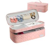 Haira - Borsa da viaggio per attrezzi, in tessuto impermeabile, a doppio strato, design compatto, con scomparti organizzati, custodia protettiva da viaggio per asciugacapelli e ferro arricciacapelli