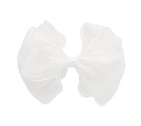 HAIRBOWS - Fermaglio per capelli da ragazza in organza con bordo rifilato con nodo centrale su clip, fermaglio per capelli per ragazze, adolescenti e donne, fiocco da 12,7 cm, bianco
