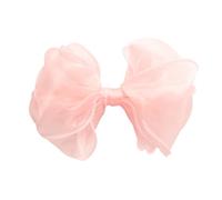 HAIRBOWS - Fermaglio per capelli da ragazza in organza con bordo rifilato con nodo centrale su clip, fermaglio per capelli per ragazze, adolescenti e donne, fiocco da 12,7 cm, rosa chiaro