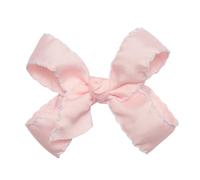 HAIRBOWS Fiocco per capelli in gros grain con nodo centrale su clip, per tutte le età e tipi di capelli, fiocco da 12,7 cm, rosa chiaro con bordo bianco