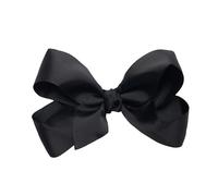 HAIRBOWS Fiocco per capelli in gros grain con nodo centrale su una clip per capelli, per tutte le età e tipi di capelli, fiocco da 12,7 cm, nero