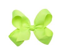 HAIRBOWS Fiocco per capelli in gros grain con nodo centrale su una clip per capelli, per tutte le età e tipi di capelli, fiocco da 12,7 cm, giallo neon