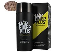 HairFiberPlus 27.5g, fibre copri calvizie istantaneo in pochi secondi. Resistente ad acqua e vento. (Castano Chiaro)