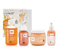 HAIRMED, Set Trattamento Idratante per Capelli Secchi Professionale, con Shampoo B9, Maschera N6, Balsamo Spray N9 e Siero Cheratina R4, Kit Ricostruzione Capelli