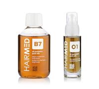 HAIRMED - Set Trattamento Olio Capelli Professionale - Olio di Argan, Macadamia e Jojoba - Shampoo B7 e Olio O1