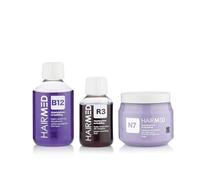 HAIRMED - Set Trattamento Ristrutturante per Capelli Danneggiati Professionale - Shampoo B12, Maschera N7 e Siero Cheratina R3