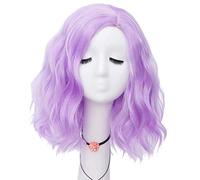 Hairpieces 40cm Short Side Part Natural Wave Lilac Purple Daily Carnival Anime Convention Cosplay Wig Purple