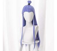 Hairpieces NE ZHA Anime Cosplay Rose Net Wigs HighTemperature Resistant Fiber Long Straight Hair Purple 29 5 Inches