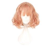Hairpieces Women 35 cm Flat Bangs Middle Section Hair Pastel Pink Beautiful Girl Daily Cosplay Wig