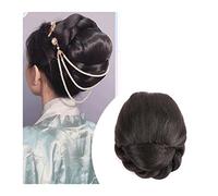 Hairpin chignon elegante retrò copricapo sintetico cinese antico parrucca Hanfu copricapo capelli antichi donne cinesi Cosplay parrucche accessori utilizzati per decorare i capelli (VM21)