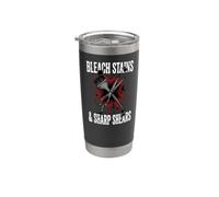 Hairstylist Cosmetologist Bleach Stains & Sharp Shears Bicchiere termico in acciaio inox doppia parete