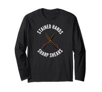 Hairstylist Stained Hands Sharp Shears Cosmetologist Maglia a Manica