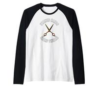 Hairstylist Stained Hands Sharp Shears Cosmetologist Maglia con Maniche Raglan