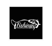 HaiRxr Cartone Animato Andare a Pesca Adesivi for Auto Adesivo for carrozzeria Auto Adesivo Pesca all'aperto Accessori for Auto Divertenti (Color : White, Size : 40cm*14.5cm)