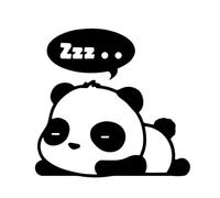 HaiRxr Panda Che Dorme Decalcomania for Laptop Adesivo for finestrino dell'auto Decalcomanie for Adesivi alla Moda Carini e interessanti (Color : Black, Size : 17cm*16.3cm)