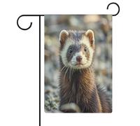 Hairy Ferret Garden Flag House Lawn Welcome Sign Banner Double Sided Piccole bandiere personalizzate per piscina, cortile, decorazione da parete per la casa, 32 x 47 cm