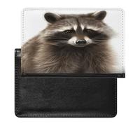 Hairy Raccoon - Custodia per passaporto in pelle con blocco RFID, organizer per documenti e passaporto, per uomini e donne