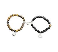 HAISENG 2 braccialetti per genitori, distanza relazionale, cuore, perline abbinate per sole e papà, amicizia, amore e intimità, Misura unica, come descritto