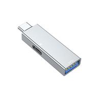 HAISENG Alluminio Tipo C a USB Femmina + Femmina Adattatore Dock di Ricarica Per Telefono Pad Power Delivery 5V2A USB3.0 Charger To Adapter To Connector To Converter To Charging Cable To Data Cable