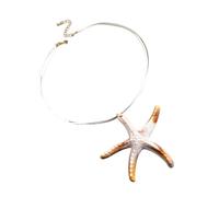 HAISENG Artistico Resina Sea Star Statement Collana Ispirato Gioielli Donne Clavicola Catena Accessorio Vacanza Resina Marine Tema Collana Donna, Misura unica, come descritto, come descritto