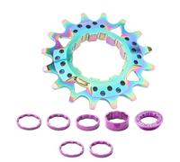 HAISENG Biciclette Single Speed Kassette Cogs 16T 18T Mountain Bike Conversione Con Distanziale E Anelli di Bloccaggio Cassette Cogs