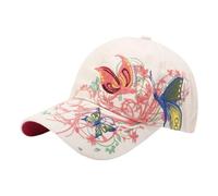 HAISENG Cappello da sole alla moda con paillettes comodo cotone baseball per le donne corsa ciclismo sport all'aperto accessori farfalla ricamo sole