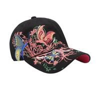 HAISENG Cappello da sole alla moda con paillettes comodo cotone baseball per le donne corsa ciclismo sport all'aperto accessori farfalla ricamo sole