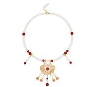 HAISENG Collana cinese unica con ciondolo vintage squisito girocollo con intricato lavoro in metallo e significato culturale collana tradizionale