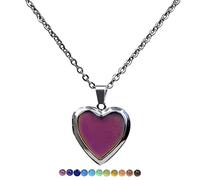 HAISENG Collana con ciondolo a forma di scatola portafoto, regolabile, con controllo della temperatura, cambia colore, elegante, per donne e uomini