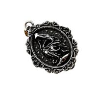 HAISENG Collana con ciondolo ovale a forma di cuore di Gesù, in acciaio inossidabile, per uomini e donne, cerca connessione spirituale per uso quotidiano con preghiera, Misura unica, come descritto