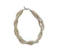 HAISENG Collana di perle barocche multi fili gioielli resistenti alle allergie con lunghezza personalizzabile per pelli sensibili collana vintage perle clavicola