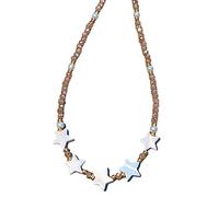 HAISENG Collana girocollo con perline, giocosa e alla moda, colorata, con piccole stelle e fiori in acrilico, Misura unica, come descritto, come descritto