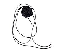 HAISENG Collana Girocollo Fiore Rosa Collare Moda Dolce Cool Catena Del Collo Temperamento Lungo Pizzo Dei Monili Collare Girocollo Collana Per Le Donne Dichiarazione, Misura unica, come descritto