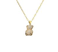 HAISENG Collana unica con ciondolo a forma di orso, in metallo, alla moda, per esprimere l'amore, Misura unica, come descritto, come descritto