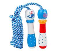 HAISENG Corda per saltare in cotone per bambini, lunghezza regolabile, con manico in legno, per ragazze e ragazzi, per esercizi in interni ed esterni, con manico in legno