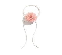 HAISENG Fashion Trend Mesh Flower Rose Collarbone Chain Temperamento Semplice Vento Freddo Regolabile Bianco Cera Corda Collana Mesh Flower Pendente Collana Per Le Donne, Misura unica, come descritto