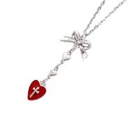 HAISENG Misterioso stile gotico collana catena cuore collana robusta lega gioielli accessorio per gli amanti dell'abbigliamento Outfots collana accessorio del partito, Misura unica, come descritto