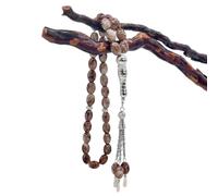 HAISENG Rosario con perline di vetro e croce, ciondoli vivaci per donne e uomini, catena religiosa a mano, preghiera, meditazioni, vetro Tasbih, Misura unica, come descritto