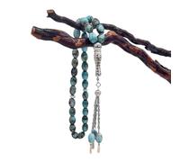 HAISENG Rosario con perline di vetro e croce, ciondoli vivaci per donne e uomini, catena religiosa a mano, preghiera, meditazioni, vetro Tasbih, Misura unica, come descritto