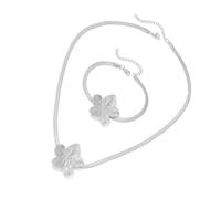 HAISENG Semplice set di gioielli in acciaio inossidabile con grande collana con ciondolo a fiore e per le donne adatto per ogni occasione collana con ciondolo a forma di fiore, Misura unica, come