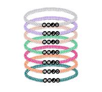 HAISENG Set di 7 braccialetti WWJD con perline Set di braccialetti in resina per uomo donna regalo religioso cosa farebbe, Misura unica, come descritto
