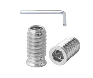 HAISHANG 20 Pezzi M6x10mm Boccole Filettate Argento per Legno, Inserti Filettati con Dado Esagonale per Montaggio di Mobili in Legno e Perni