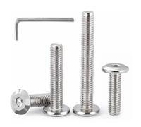 HAISHANG 20 Pezzi Viti a Testa Piatta con Esagono Incassato M8x12 mm, Viti di Connessione per Mobili in Acciaio Inox A2 V2A,con Chiave Esagonale Inclusa